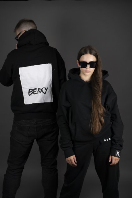 Mikina LINE ASTER černá unisex OVERSIZE