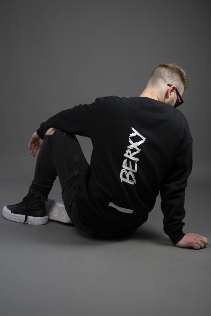 Mikina LINE NO.2 černá unisex OVERSIZE