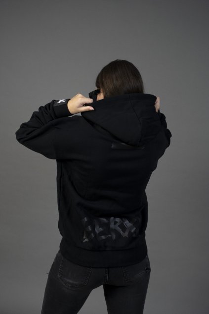 Mikina LINE ST.1 BLACK DARK černá unisex OVERSIZE
