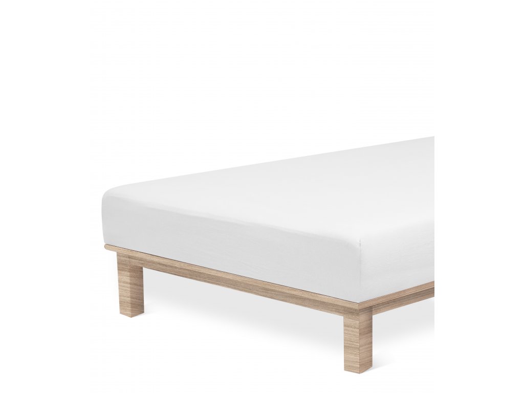 Jersey prostěradlo Andrea Simone 35 cm boxspring roh - Bílá Rozměr: 160 x 200