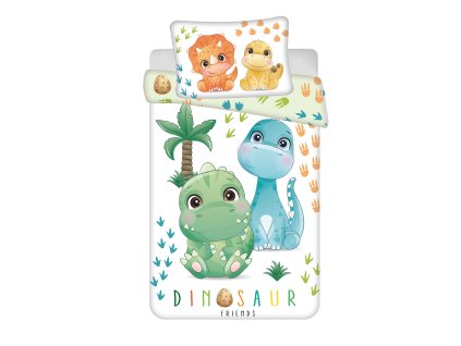 Povlečení bavlněné do postýlky 135x100+40x60 - Dino "02" baby