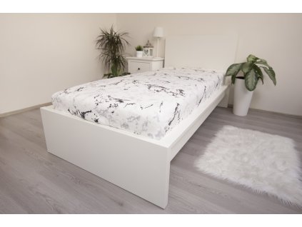 Mikroflanelové prostěradlo EXCLUSIVE 90x200 - Mramor bílý