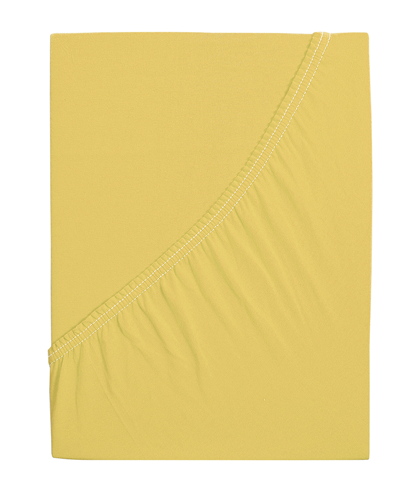 B.E.S. - Petrovice, s.r.o. Prostěradlo Jersey česaná bavlna MAKO - Žlutá Rozměr: 140 - 160 x 200
