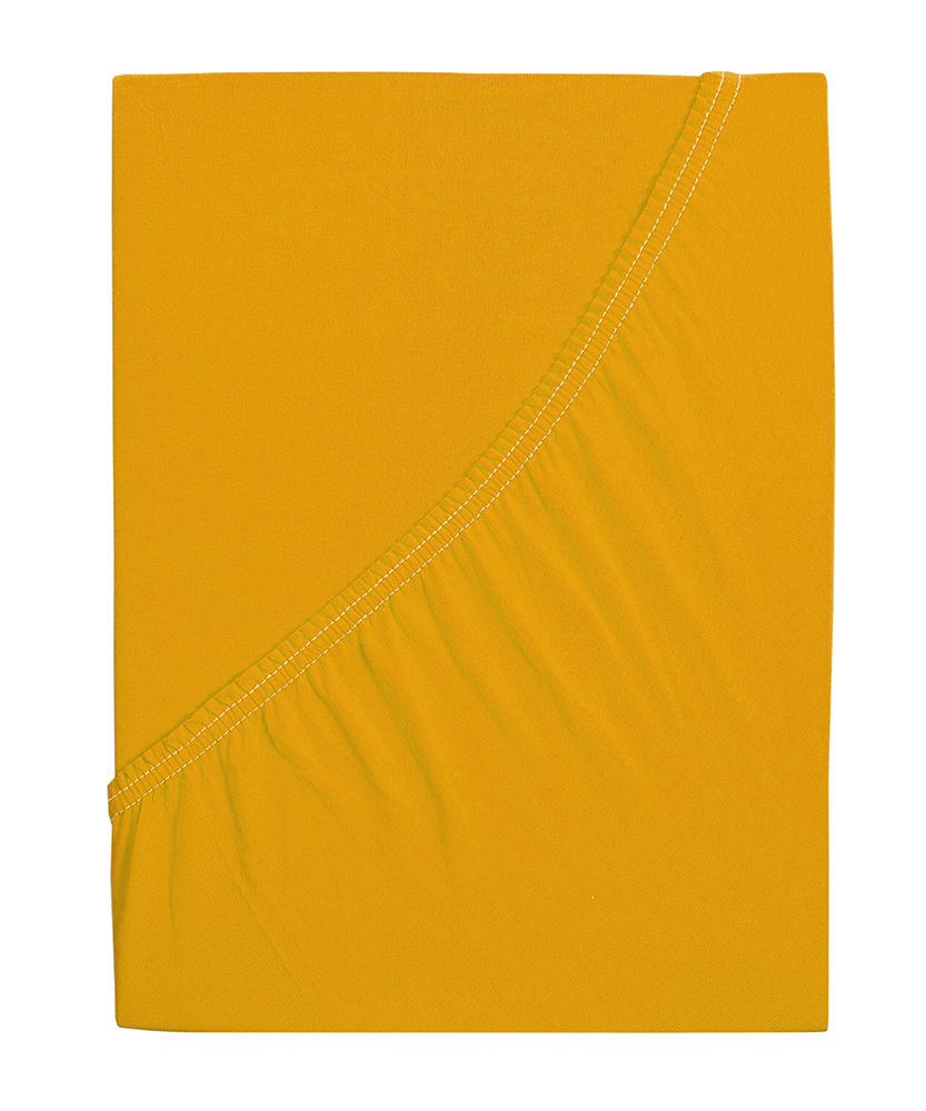 B.E.S. - Petrovice, s.r.o. Prostěradlo Jersey česaná bavlna MAKO - Sytá žlutá Rozměr: 90 x 200