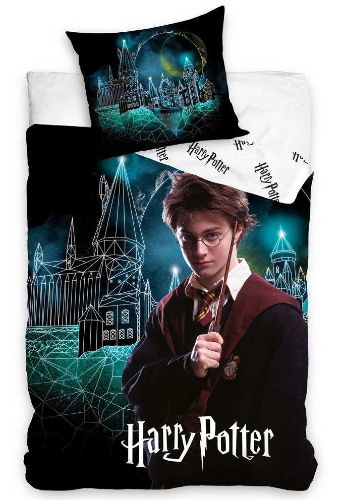 TipTrade Bavlněné povlečení 140x200 + 70x90 cm - Harry Potter kouzelné Bradavice