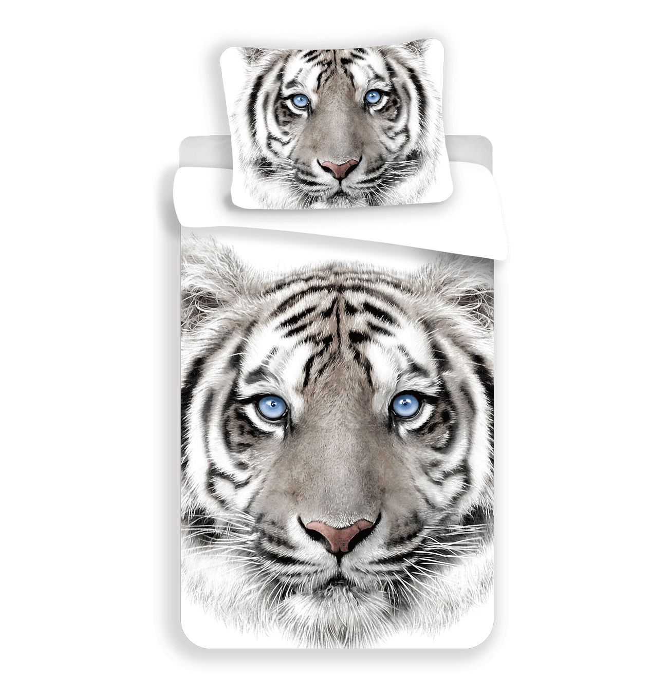 Jerry Fabrics s. r. o. Bavlněné povlečení 140x200 + 70x90 cm - Bílý tygr