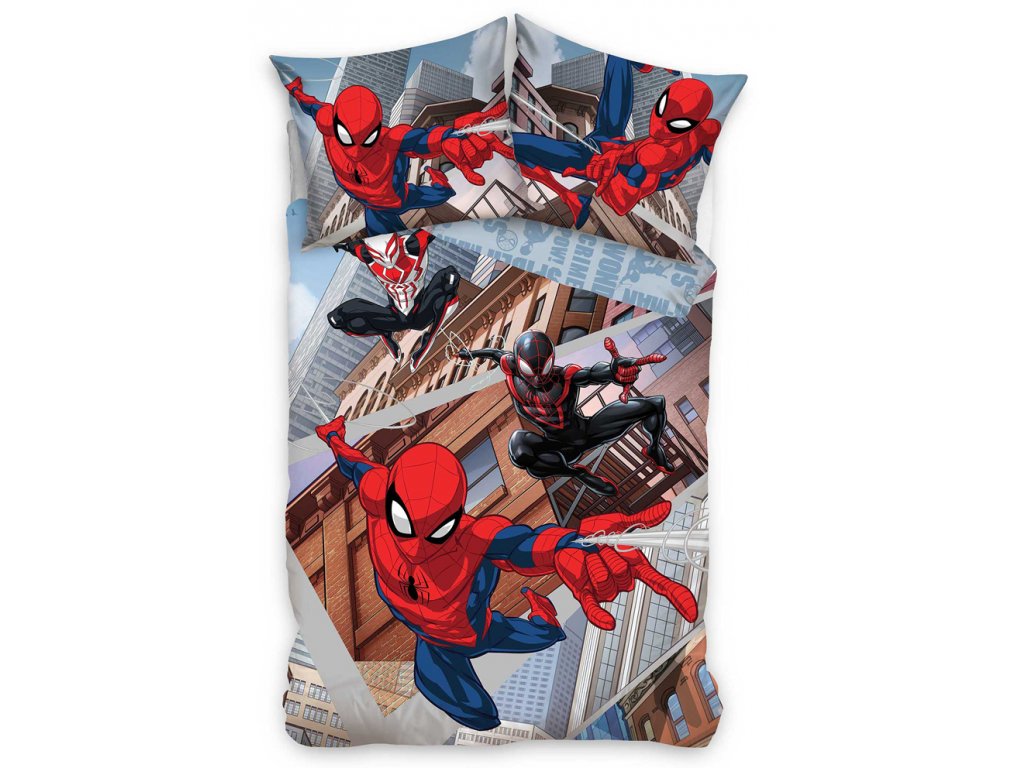 Levně TipTrade Bavlněné povlečení 140x200 + 70x90 cm - Spider Man Napříč Paralelními Světy