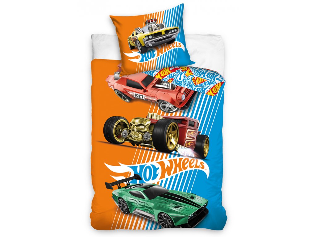 Levně TipTrade Bavlněné povlečení 140x200 + 70x90 cm - Hot Wheels Retro