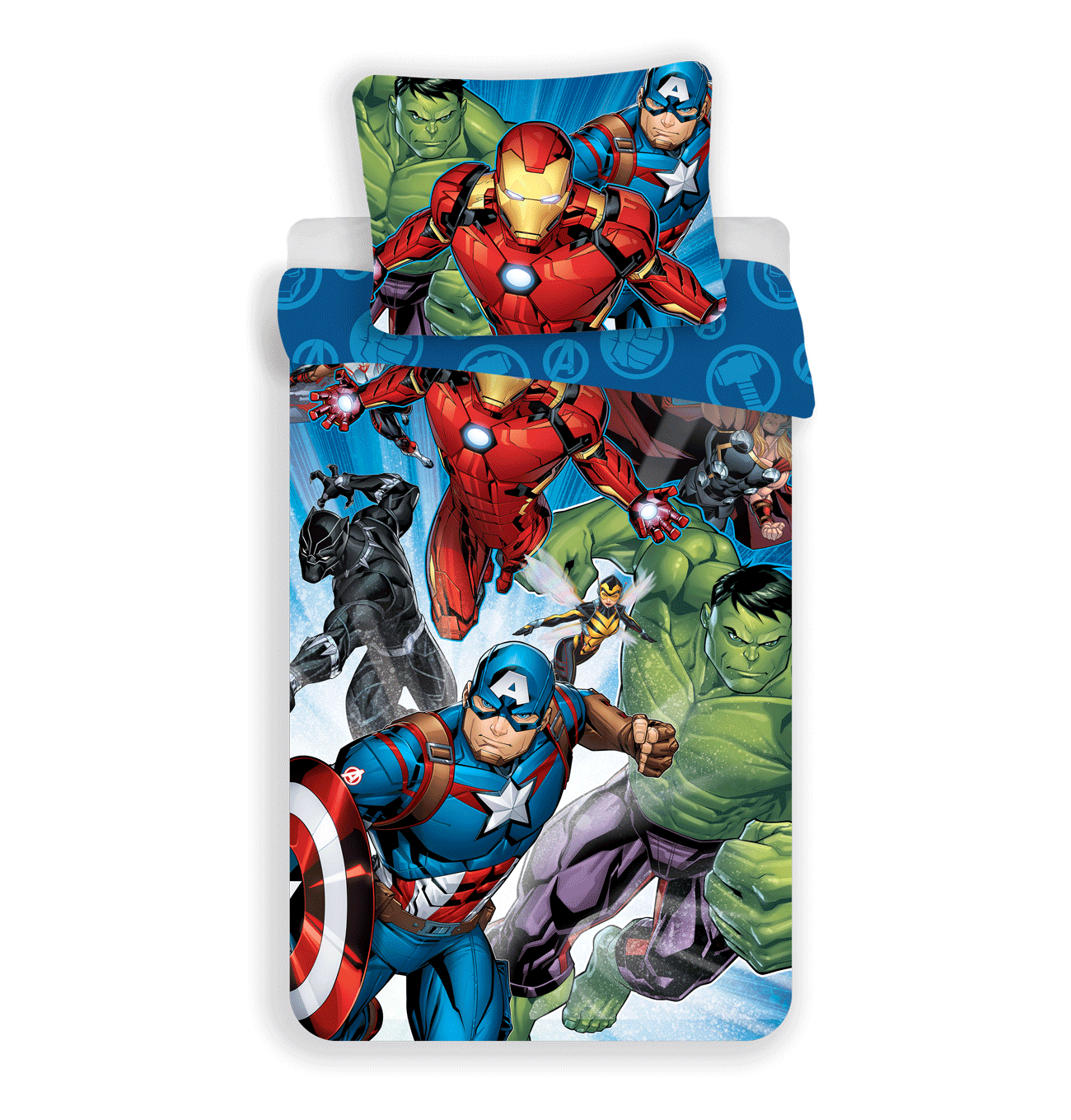 Jerry Fabrics s. r. o. Povlečení Licenční 140x200+70x90 - Avengers "Brands 02"