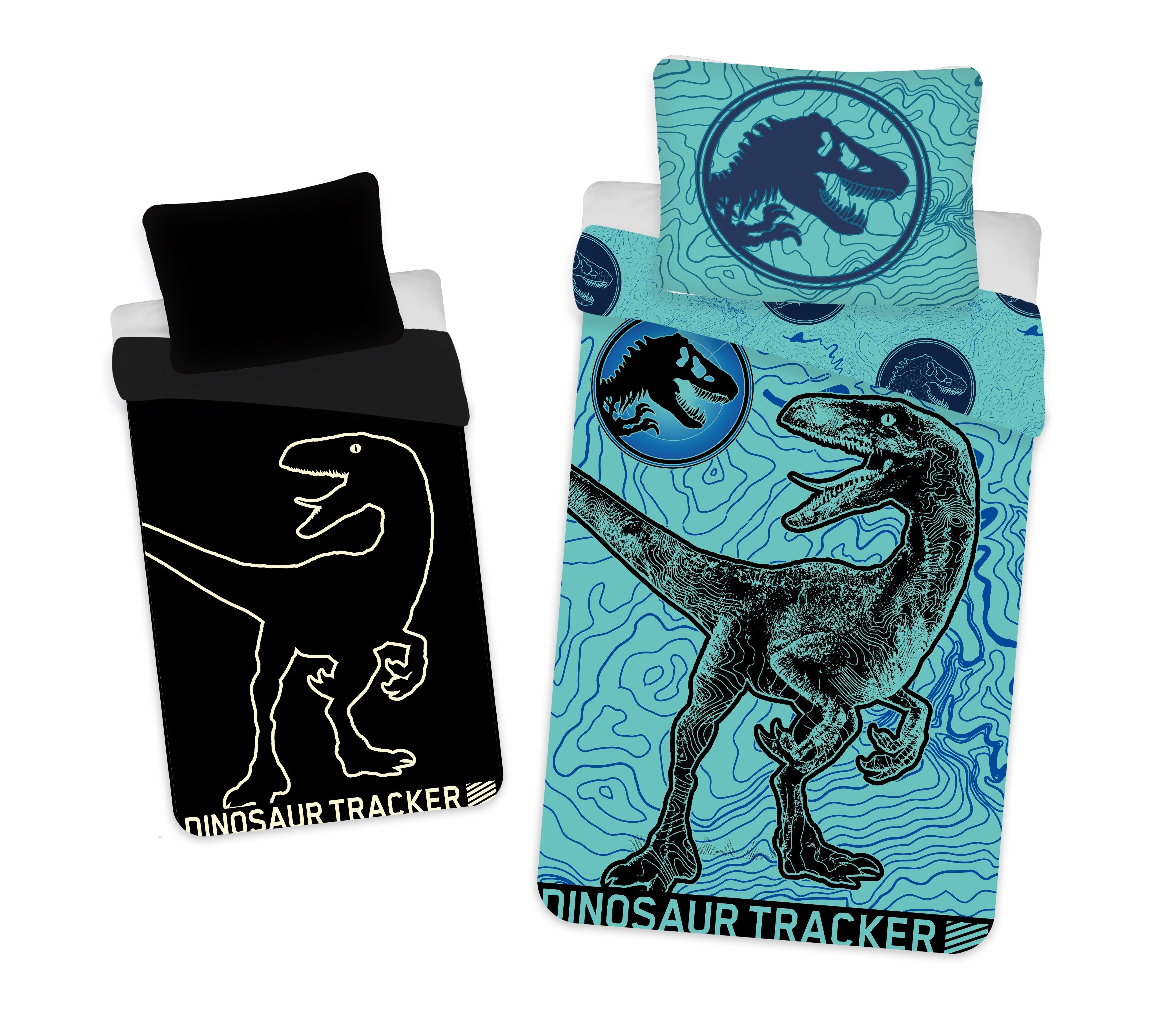 Jerry Fabrics s. r. o. Bavlněné povlečení 140x200 + 70x90 cm - Jurský svět svíticí