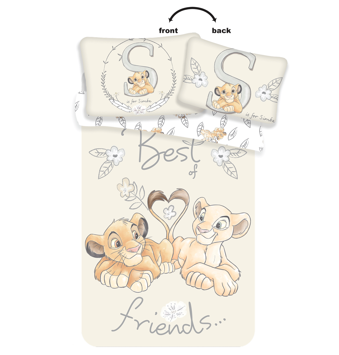 Jerry Fabrics s. r. o. Povlečení Dětské do postýlky 100x135+40x60 - Lion King best friends
