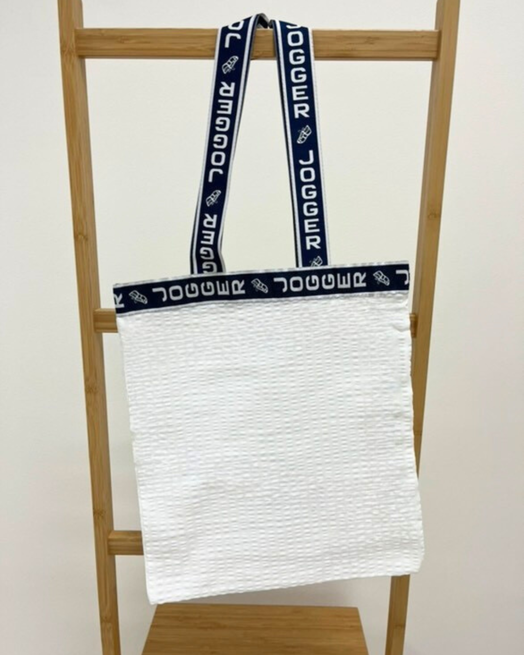 B.E.S. - Petrovice, s.r.o. Látková taška - 31x33cm - vzor Bílá s modrým lemem