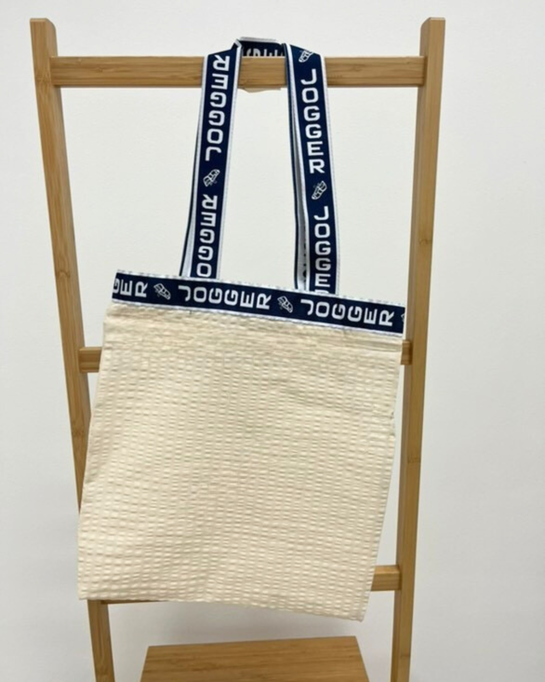 B.E.S. - Petrovice, s.r.o. Látková taška - 31x33cm - vzor Béžová s modrým lemem