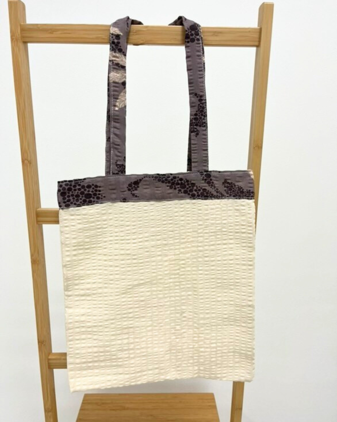 B.E.S. - Petrovice, s.r.o. Látková taška - 31x33cm - vzor Béžová s hnědým lemem