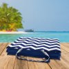 Plážové lehátko - modrobílé cik cak