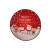 Kulatý vánoční kobereček průměr 80cm - Merry Christmas tančící postavičky