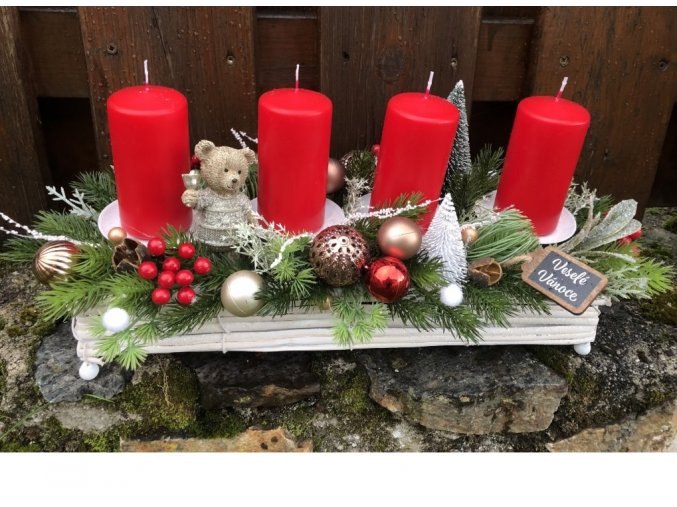Adventní svícen na stůl podlouhlý