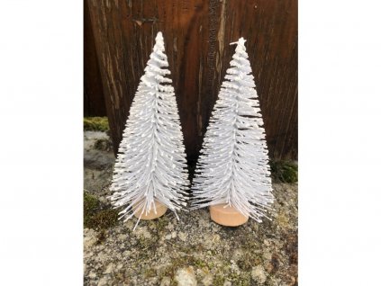 Vánoční dekorace stromeček bílý 2 ks
