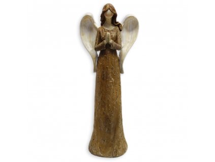 Hnědý anděl stojící 30cm