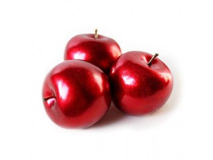 Jablka pvc 6ks 5cm metalická červená