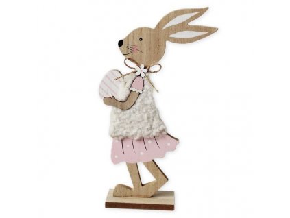Zajíc dřevo textil 29cm