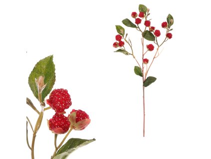 Umělé maliny větev 40 cm