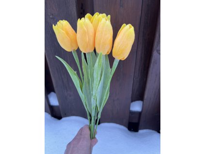 Umělé tulipány do vázy žluté 43 cm 6 ks