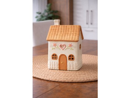 Keramický svícen domek