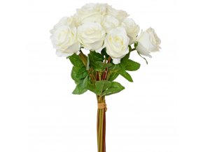 Kytice umělé růže bílé