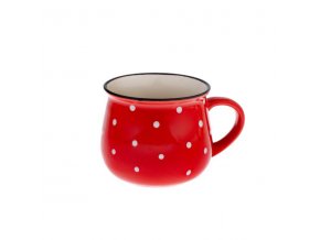 Keramický hrnek s puntíky červený 770 ml