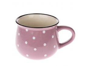 Fialový keramický hrnek s puntíky 770 ml