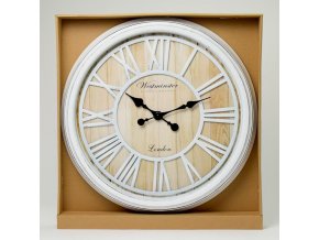Nástěnné hodiny bílé Westminster London 50cm