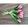 Umělé tulipány růžové kytice 27 cm