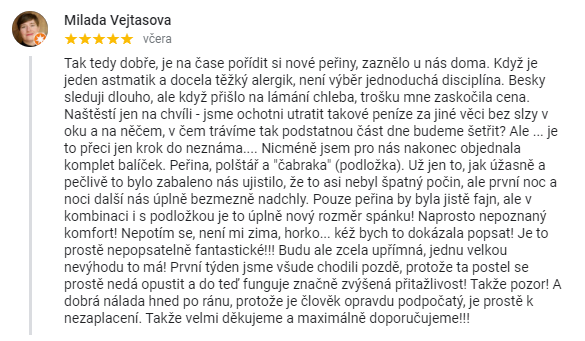 „První týden jsme všude chodili pozdě, protože ta postel se prostě nedá opustit."