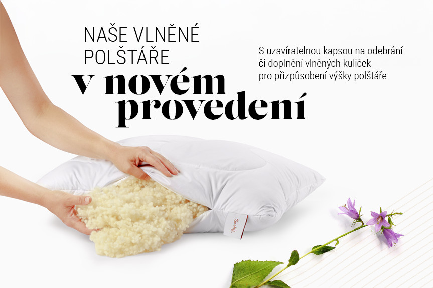 Naše vlněné polštáře v novém provedení