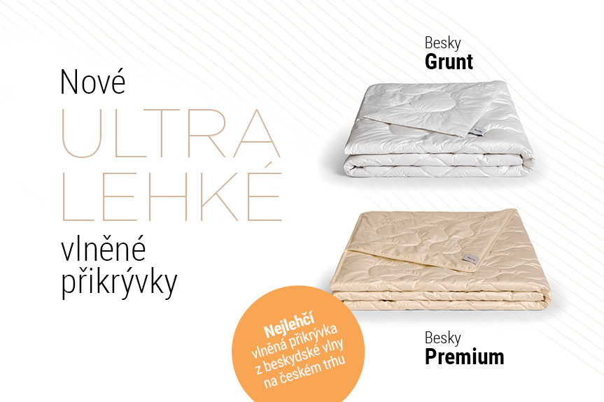 Nové ultra lehké vlněné přikrývky Besky