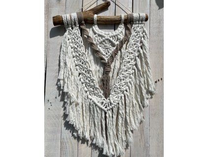 Macramé bílo-hnědý