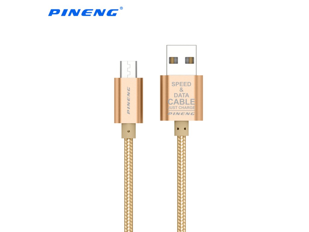 Datový a nabíjecí kabel PN-306 micro USB (Barva Zlatá)
