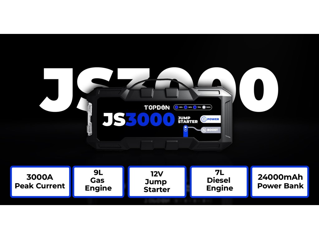 Topdon JS3000, Jump Starter Baterii Auto 12V
