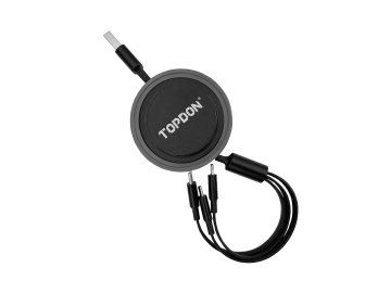 TOPDON Multifunkční nabíjecí kabel 3v1  3v1 teleskopický nabíjecí kabel USB-A | USB-C | Micro USB | Lightning | Navíjecí | Rychlé nabíjení