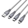 Multifunkční nabíjecí kabel PN-317 micro USB - Apple lightning - USB-C  3 in1
