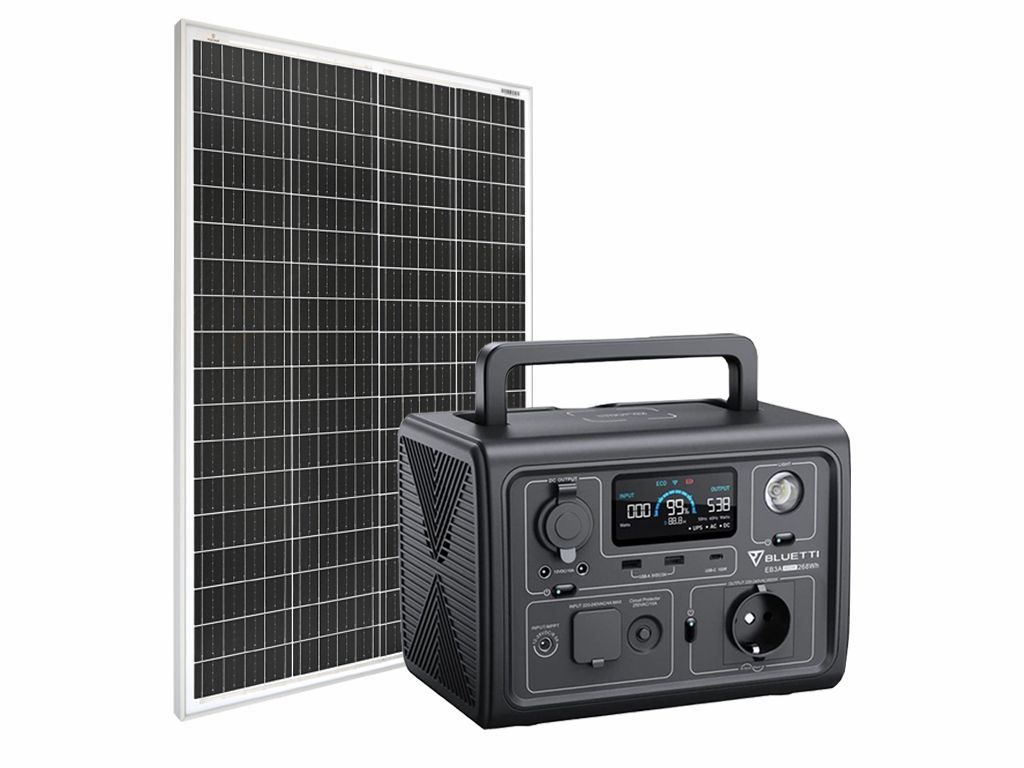 Set batériový generátor BLUETTI EB3A a solárny panel Viking SCM135