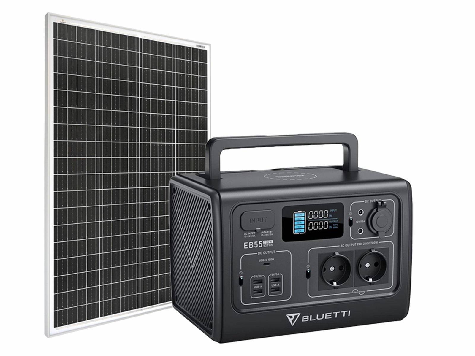 Set batériový generátor BLUETTI EB55 a solárny panel Viking SCM135