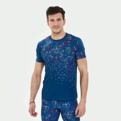 Pánské tričko Czech Republic modré funční trikolora český lev
