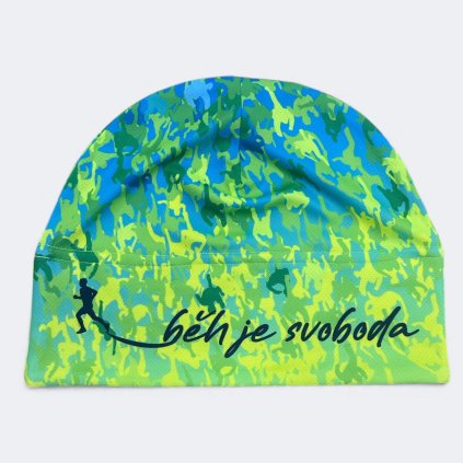 pánská běžeská čepice běh je svoboda neon