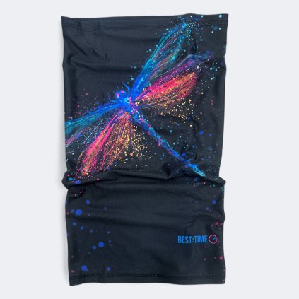 dámský nákrčník sportovní černý s vážkou