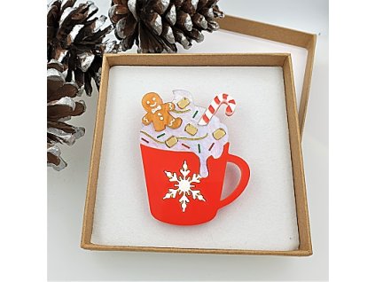 Cherry Loco Gingerbread latte brooch