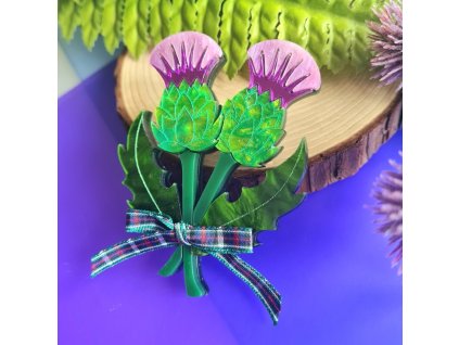 Cherry Loco Thistle brooch