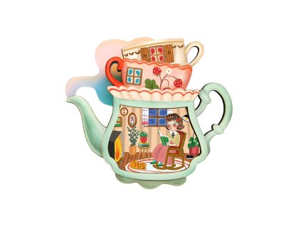 Laliblue Teapot house brooch