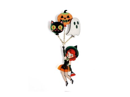 Laliblue Witch with Balloons Brooch